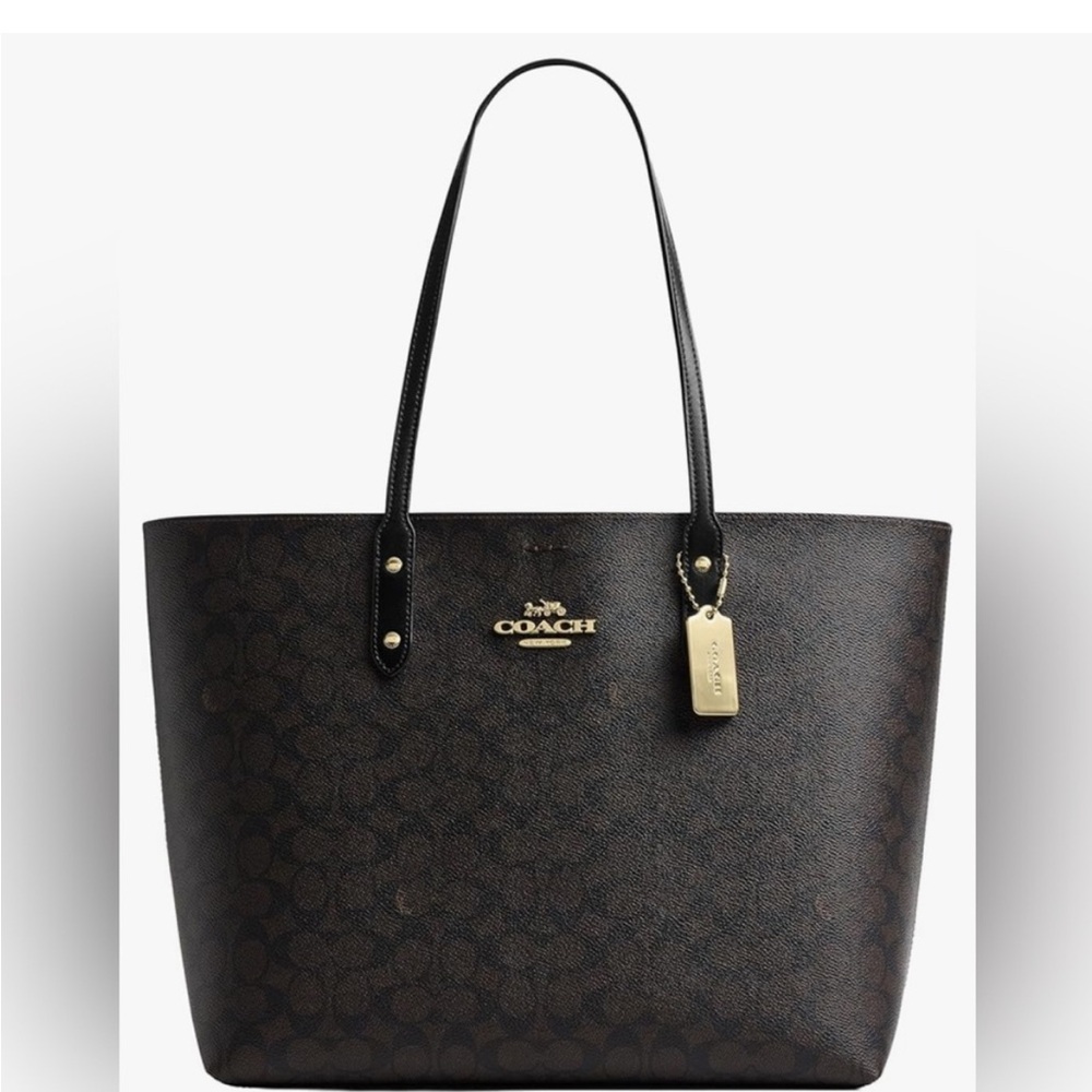 Coach Black and Brown Signature Tote  Town